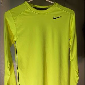 Nike Dri-fit neon yellow long sleeve shirt